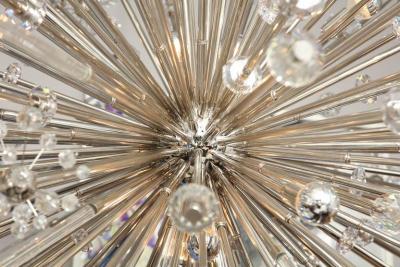  Venfield Monumental Austrian Crystal and Glass Rod Sputnik in Polished Nickel