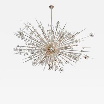 Venfield Monumental Austrian Crystal and Glass Rod Sputnik in Polished Nickel