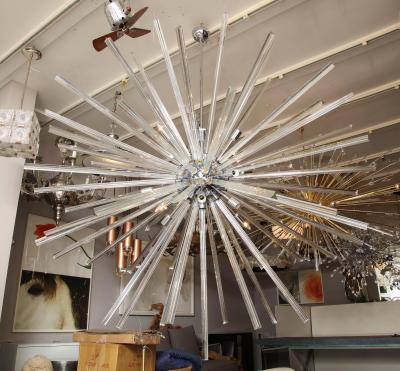 Venfield Monumental Triedri Glass Rod Sputnik Chandelier