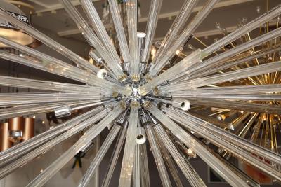  Venfield Monumental Triedri Glass Rod Sputnik Chandelier