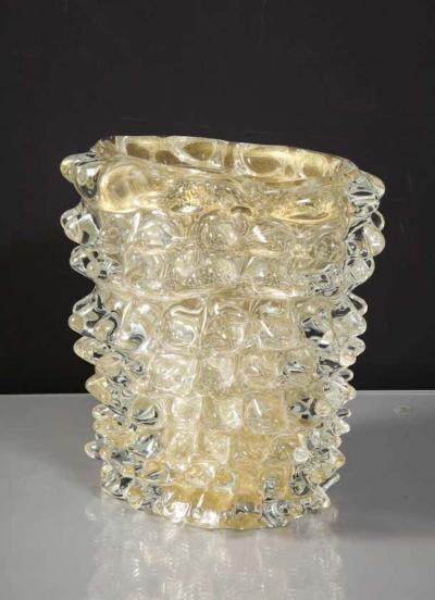  Venfield Murano Gold Glass Rostrate Vase
