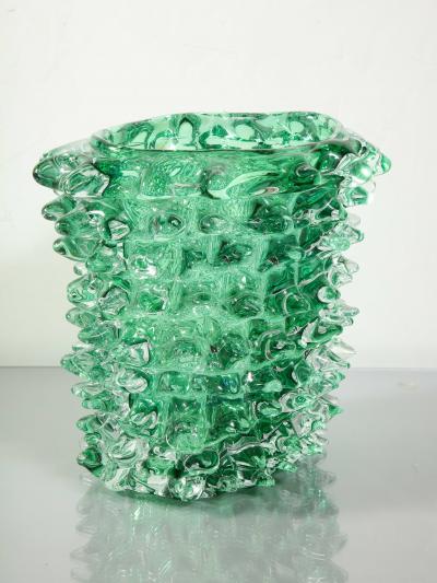  Venfield Murano Green Glass Rostrate Vase