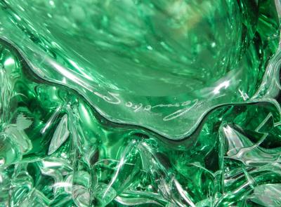  Venfield Murano Green Glass Rostrate Vase