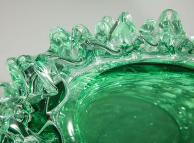  Venfield Murano Green Glass Rostrate Vase