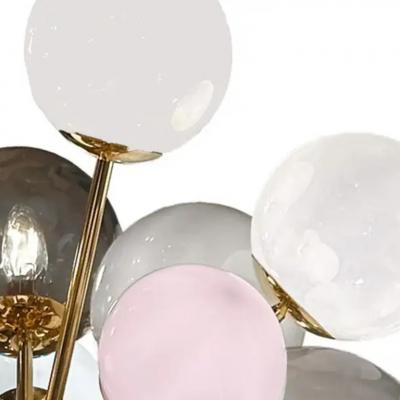 Venfield Opaline Murano Glass Globe Cluster Chandelier