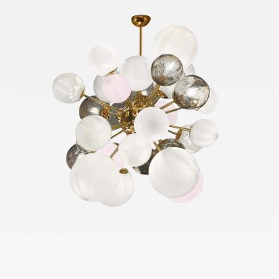  Venfield Opaline Murano Glass Globe Cluster Chandelier