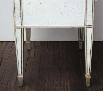  Venfield Pair of Antique Mirrored Nightstands with Silver Gilt Trim