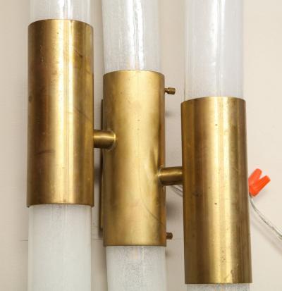  Venfield Pair of Brass and Opaline Glass Wall Sconces