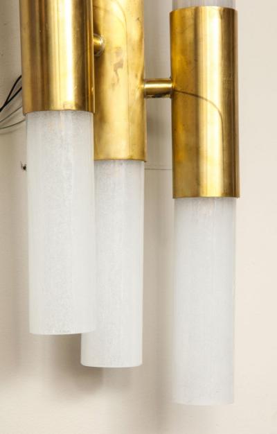  Venfield Pair of Brass and Opaline Glass Wall Sconces