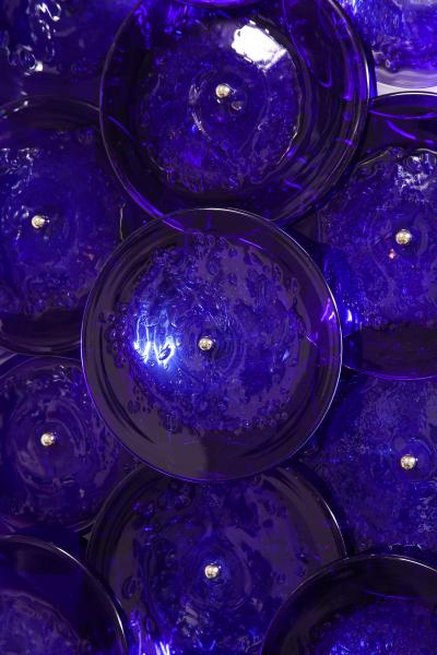  Venfield Pair of Cobalt Blue Murano Glass Disc Sconces