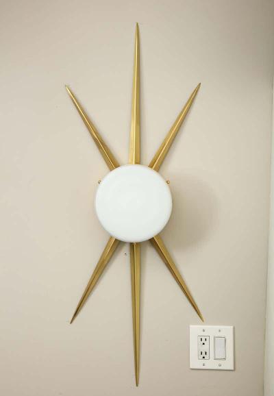  Venfield Pair of Custom Italian Opaline Star Sconces