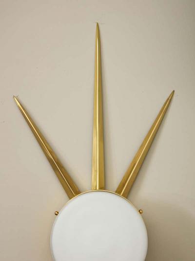 Venfield Pair of Custom Italian Opaline Star Sconces