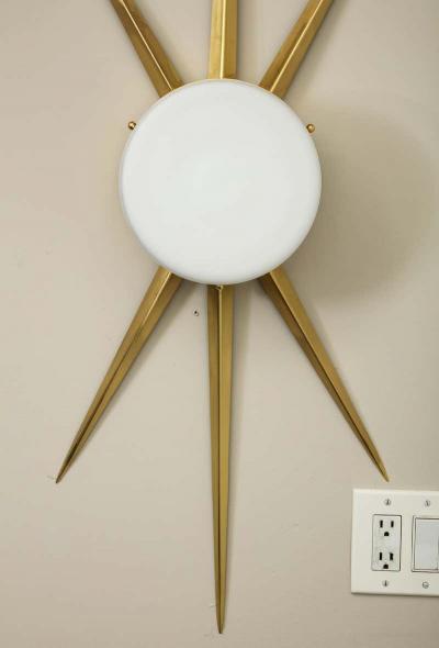  Venfield Pair of Custom Italian Opaline Star Sconces