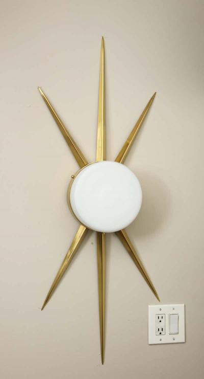  Venfield Pair of Custom Italian Opaline Star Sconces