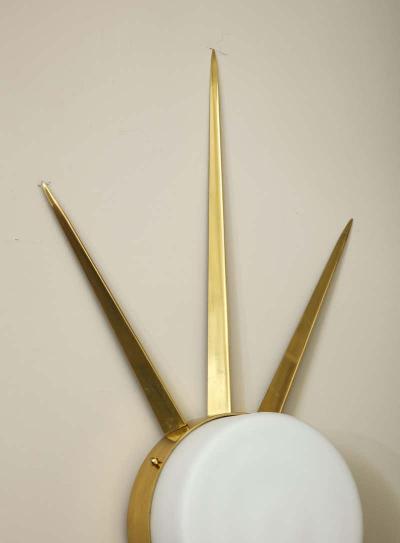  Venfield Pair of Custom Italian Opaline Star Sconces