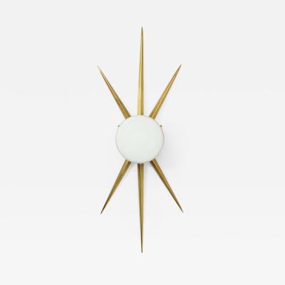  Venfield Pair of Custom Italian Opaline Star Sconces