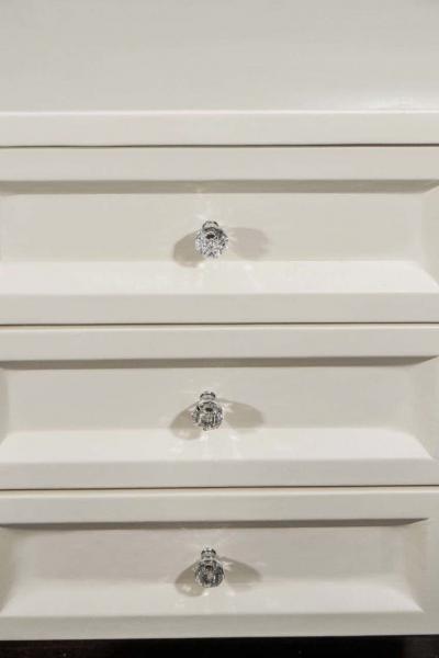  Venfield Pair of Custom Leather Wrapped Nightstands