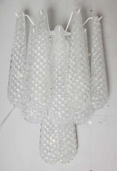  Venfield Pair of Custom Murano Honeycomb Glass Sconces