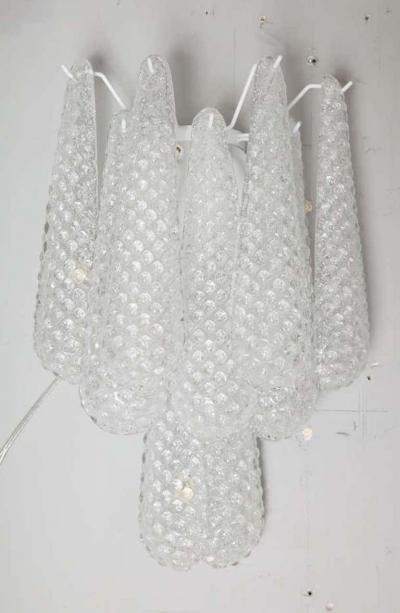  Venfield Pair of Custom Murano Honeycomb Glass Sconces