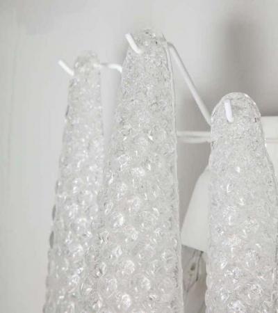  Venfield Pair of Custom Murano Honeycomb Glass Sconces