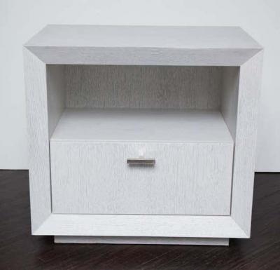  Venfield Pair of Custom Painted Cerused Wood Nightstands