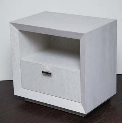  Venfield Pair of Custom Painted Cerused Wood Nightstands