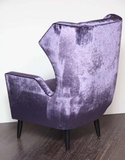  Venfield Pair of Custom Wing Chairs in the Style of Gio Ponti