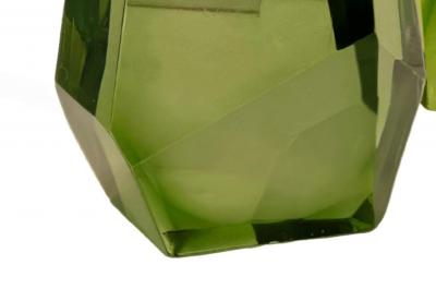  Venfield Petite Pair of Green Faceted Murano Glass Table Lamps