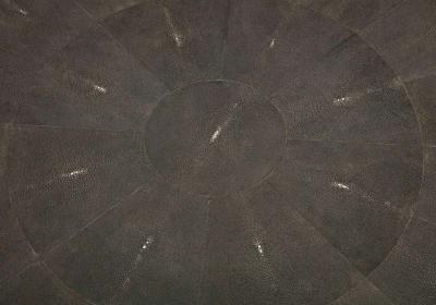  Venfield Round Black Genuine Shagreen Table with Parchment Base