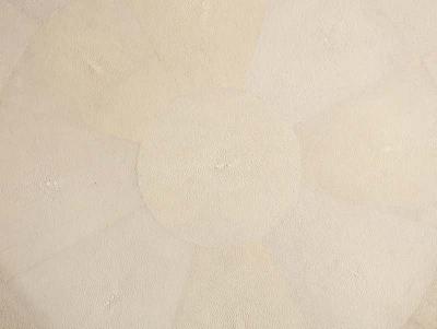  Venfield Round Genuine Shagreen Table with Bone Trim and Parchment Base