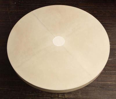  Venfield Round Parchment Table with Genuine Shagreen and Bone Trim