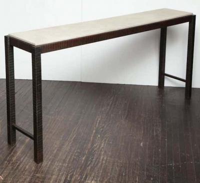  Venfield Shagreen Embossed Edelman Leather Console