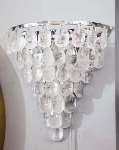  Venfield Single Rock Crystal Cascading Sconce