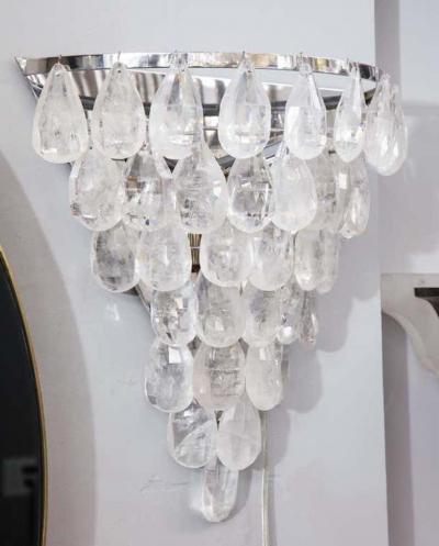  Venfield Single Rock Crystal Cascading Sconce