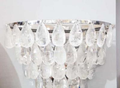  Venfield Single Rock Crystal Cascading Sconce