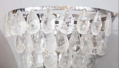  Venfield Single Rock Crystal Cascading Sconce