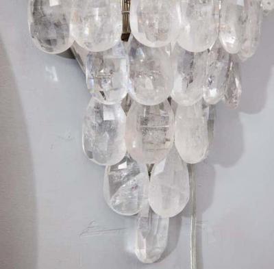  Venfield Single Rock Crystal Cascading Sconce