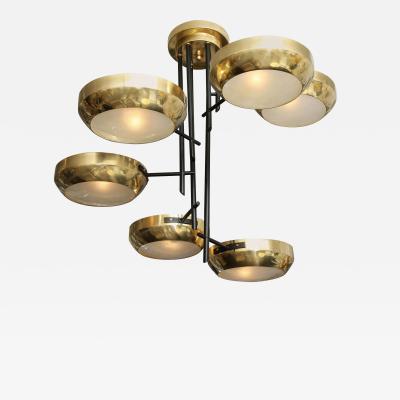  Venfield Six Arm Ceiling Light in the Manner of Stilnovo