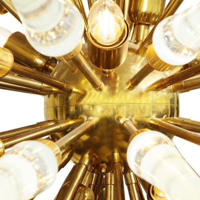  Venfield Stunning Sputnik Style Chandelier in Polished Brass with Glass Spikes 2022