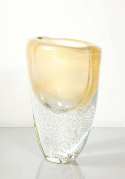  Venfield Tall Gold Sommerso Italian Murano Glass Vase