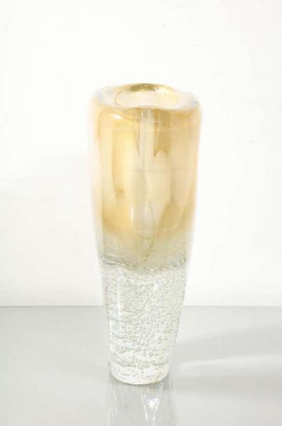  Venfield Tall Gold Sommerso Italian Murano Glass Vase