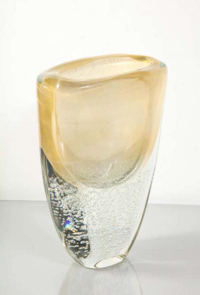  Venfield Tall Gold Sommerso Italian Murano Glass Vase