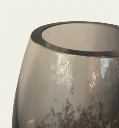 Venfield Tall Murano Pulegoso Smoke Glass Vase