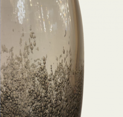 Venfield Tall Murano Pulegoso Smoke Glass Vase