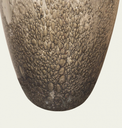 Venfield Tall Murano Pulegoso Smoke Glass Vase