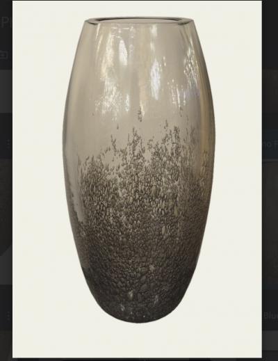 Venfield Tall Murano Pulegoso Smoke Glass Vase