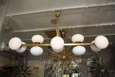  Venfield Ten Elongated Opaline Glass Globe Chandelier
