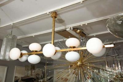  Venfield Ten Elongated Opaline Glass Globe Chandelier