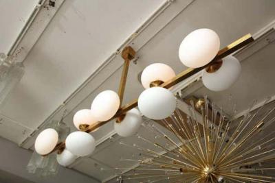  Venfield Ten Elongated Opaline Glass Globe Chandelier