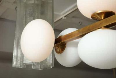  Venfield Ten Elongated Opaline Glass Globe Chandelier